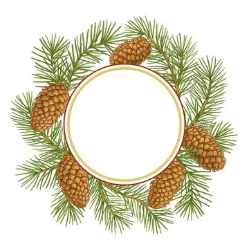 Fir tree vector frame Illustrazione stock