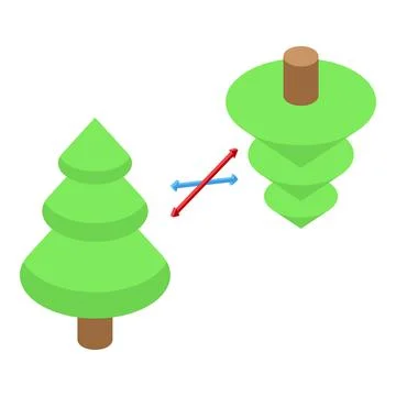 Fir tree visual perception icon isometric vector. Optical illusion Stock Illustration
