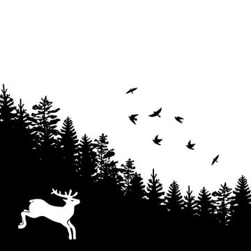Fir trees and pines Ilustración de archivo
