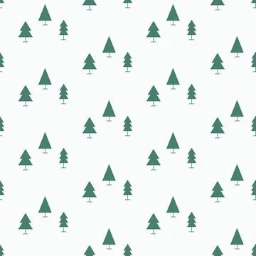 Fir Trees Forest Seamless Pattern Minimal Print Stock Illustration
