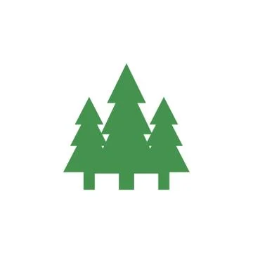 Fir trees icon. Green ecological sign. Protect planet. Vector illustration. Stock Illustration