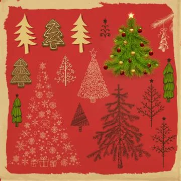 Fir trees Stock Illustration