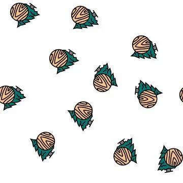 Fir wood vector seamless pattern Stock Illustration