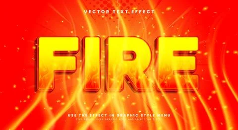 Fire 3D editable text effect template Illustrazione stock