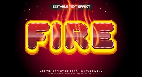 Fire 3d style editable text effect Template イラスト素材