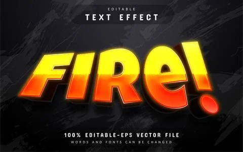 Fire 3d text effect editable Stock Illustration