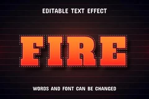 Fire 3d text effect Stock Illustration
