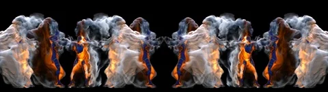 FIRE 3Dancer Loop 3840px wide 動画素材 122258012