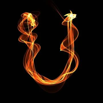 Fire ABC on black U letter. Fire ABC on black background Copyright: xZoona... Foto stock
