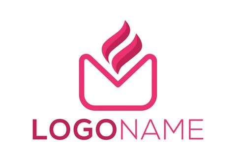 Fire Abstract Fast Fire Mail Logo Design	 Stock Illustration