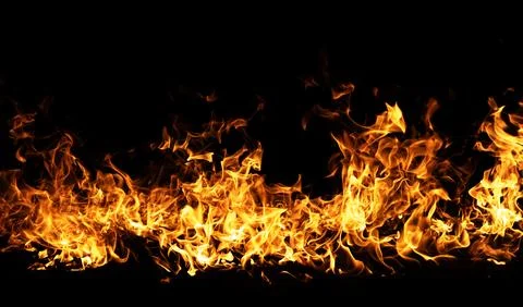 Fire abstract flame flow. Fire powerful heat blaze. Fire burning dramatic bac Stock Photos
