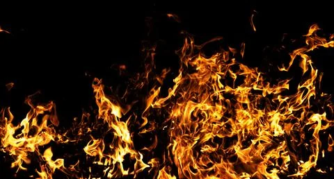 Fire abstract flame flow. Fire powerful heat blaze. Fire burning dramatic bac Stock Photos