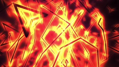 Fire Abstract Geometric Background with Fast Motion and Glowing Energy Lines Stock Footage 343698413