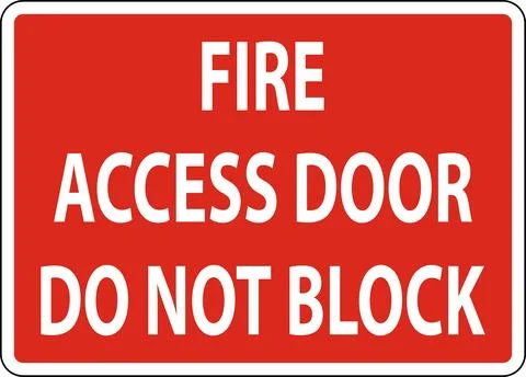 Fire Access Door Sign On White Background Ilustración de archivo