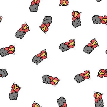 Fire accident vector seamless pattern Stock Illustration