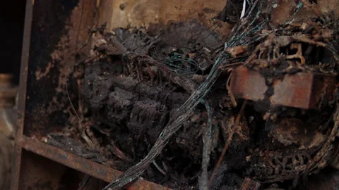Fire after electrical short circuit Stock-Footage 200916413