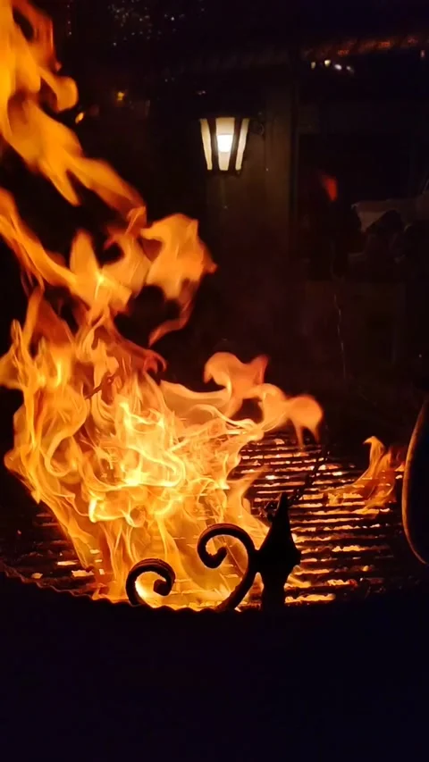 Fire against the background of a lantern Stock Footage 295960577