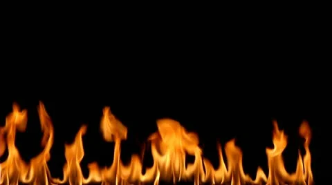 Fire against black background Stock Footage 21845427
