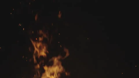 Fire against black background Video stock 150684975