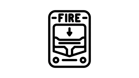 Fire alarm alert line icon animation Stock Footage 326762627