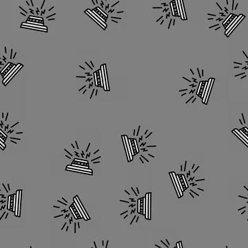 Fire alarm alert vector seamless pattern Stock Illustration
