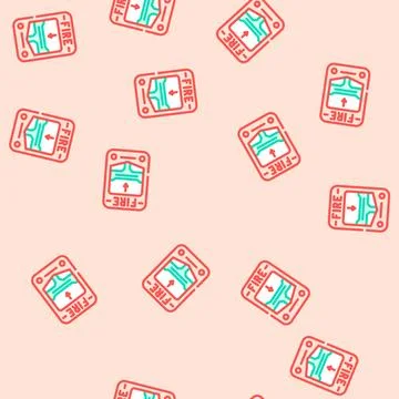 Fire alarm alert vector seamless pattern Stockillustratie