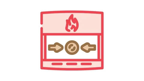 Fire alarm button color icon animation Stock Footage 327259054