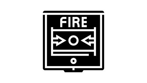 Fire alarm button glyph icon animation Stock Footage 326145680