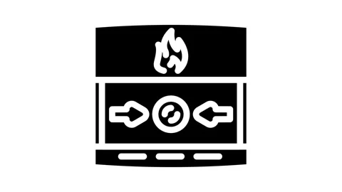 Fire alarm button glyph icon animation Stock Footage 326734472