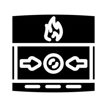 Fire alarm button glyph icon vector illustration イラスト素材
