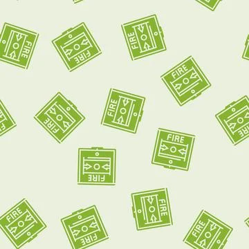 Fire alarm button glyph seamless pattern 库存插图