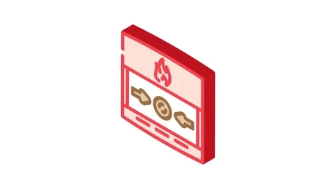 Fire alarm button isometric icon animation Stock Footage 327279755