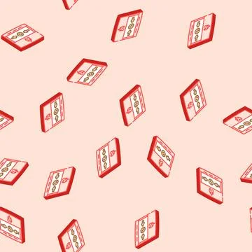 Fire alarm button isometric icon seamless pattern Stock Illustration
