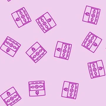 Fire alarm button line vector seamless pattern 库存插图
