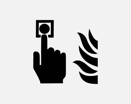 Fire Alarm Button Press Emergency Rescue Call Help Icon Sign Vector Stock Illustration