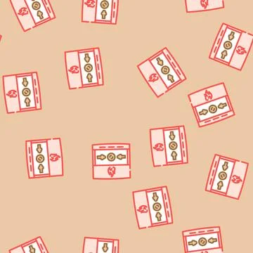 Fire alarm button vector seamless pattern Stockillustratie