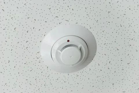 Fire alarm on the ceiling Stock Photos