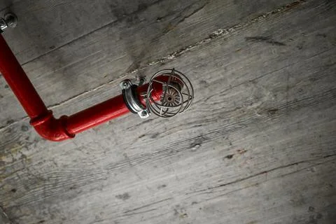 Fire alarm on the ceiling Stock Photos