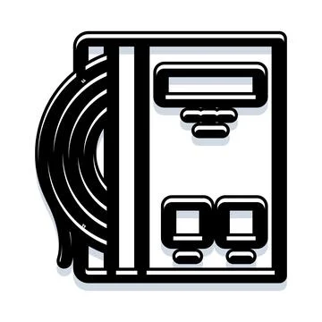 Fire alarm control panel with hose line icon Stock Illustration