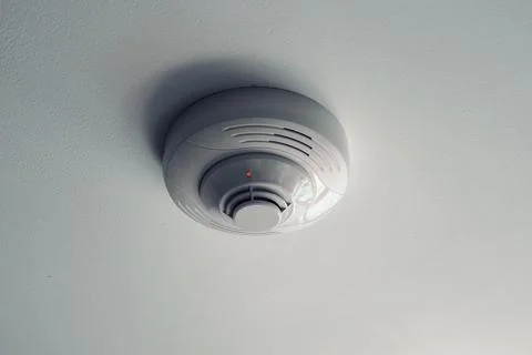 Fire alarm device on the ceiling Foto stock