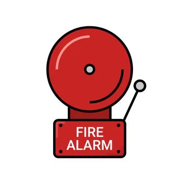 Fire alarm emergency vector icon. Fire alert danger symbol Stock Illustration