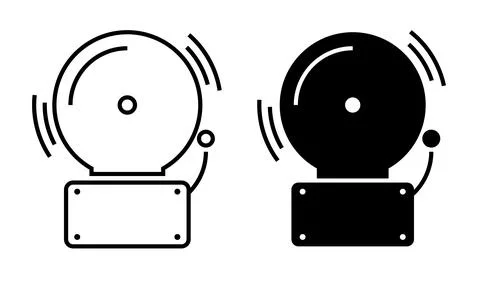 Fire alarm emergency vector icon. Fire alert danger symbol alarm Stock Illustration