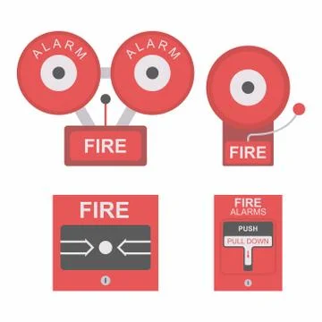 Fire alarm flat icon Stock Illustration