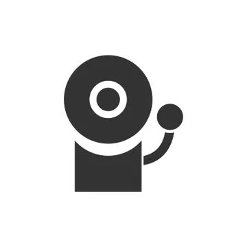 Fire alarm icon flat Stock Illustration