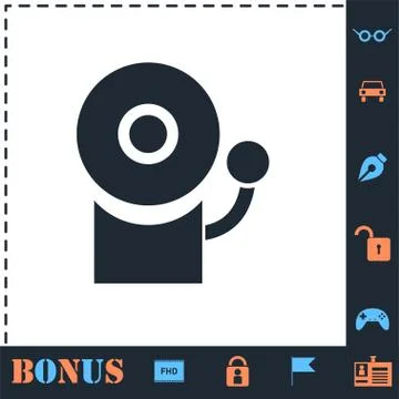 Fire alarm icon flat Stock Illustration