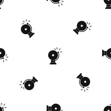 Fire alarm pattern seamless black Stock Illustration