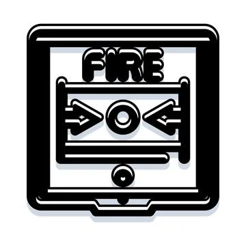 Fire alarm pull station activating emergency warning system Stock Illustration