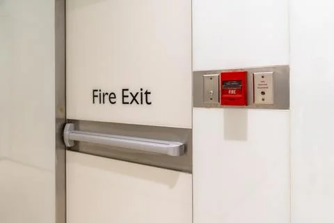 Fire alarm pull station used in case of emergency, install in hospital, dep.. Stock Photos