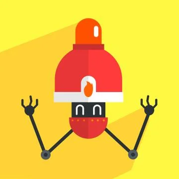 Fire Alarm Robot Character Stock Illustration