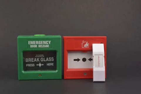 Fire alarm security, emergency, panic alarm Stock Photos